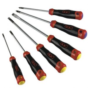 Jeu de 6 tournevis S1 fente et pozidriv